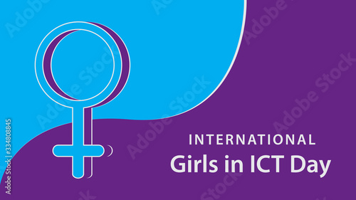 International Girls in ICT Day. Vector illustration background.