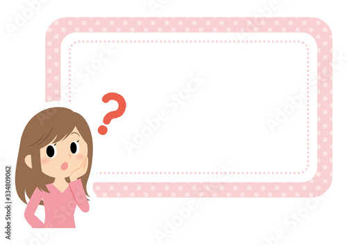 女性の表情フレーム　疑問