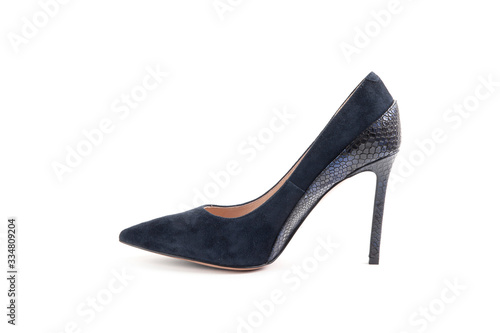 women's shoes on a white background isolated. Copy space text.