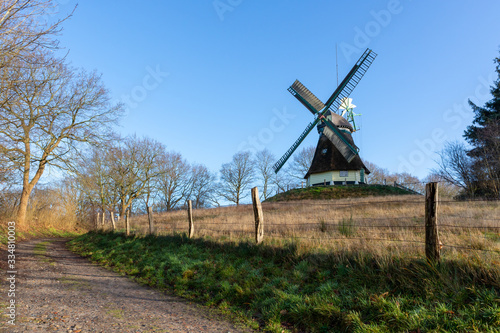 Hoper Mill in front of blue sky photo
