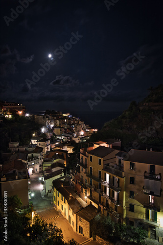 Night view of Manarola, Cinque Terre, Italy