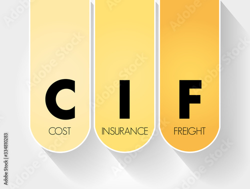 CIF - Cost Insurance Freight acronym, business concept background