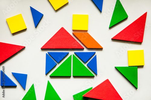 House of colorful tangrams