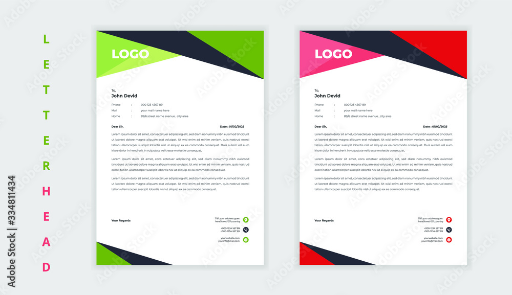 Corporate business  elegant shape letterhead design 