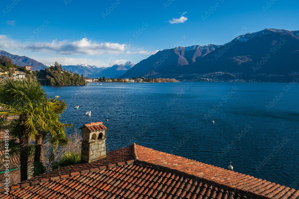 Panoramic view of Lake Maggiore 