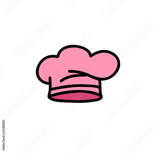 chef hat doodle icon, vector illustration