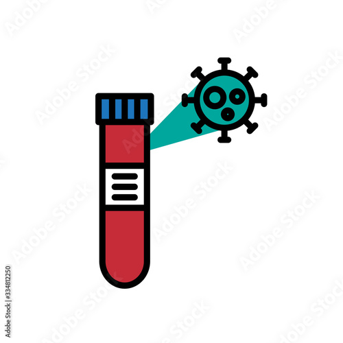 coronavirus detection infection laboratory line icon, vector illustration