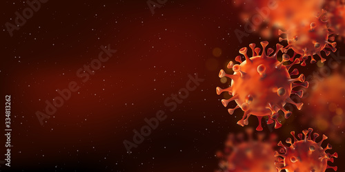 3D Illustration of coronavirus cell background template