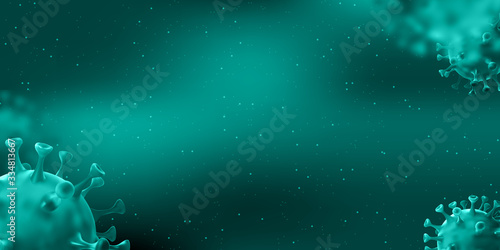 3D Illustration of coronavirus cell background template 