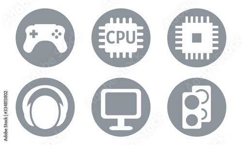 New game console icons set