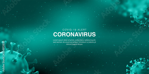 3D Illustration of coronavirus cell background template vector.