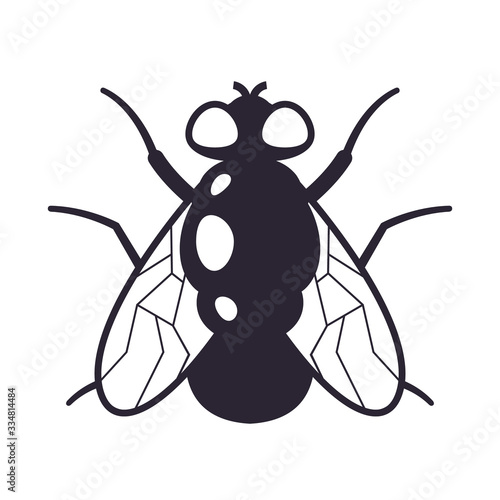 sign of a black fly on a white background. flat vector illustration.