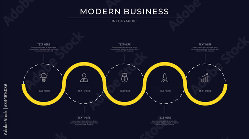 infographic type process with flat design and minimalist
