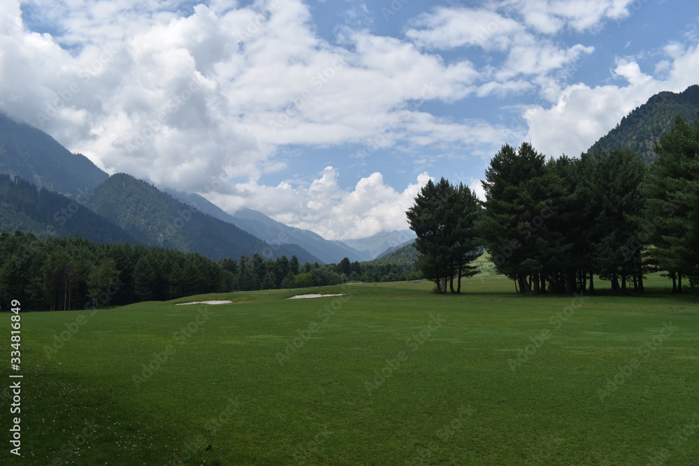 An eye catching view of a golf ground at Pahalgam Kashmir,India. An eye catching view of a golf ground at Pahalgam Kashmir,India.