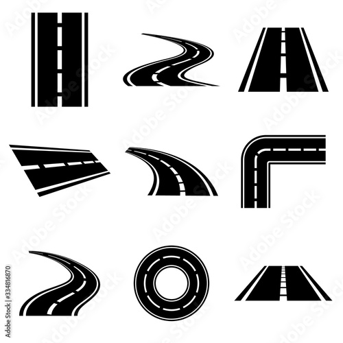 Road icon, logo isolated on white background