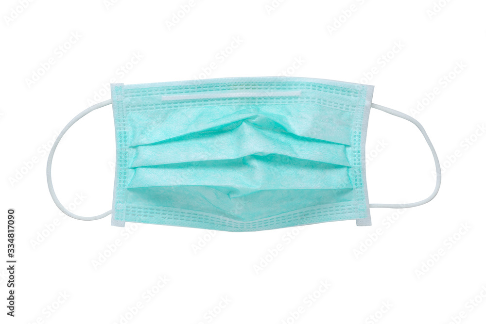 Masks for protection against dust and viruses on white background