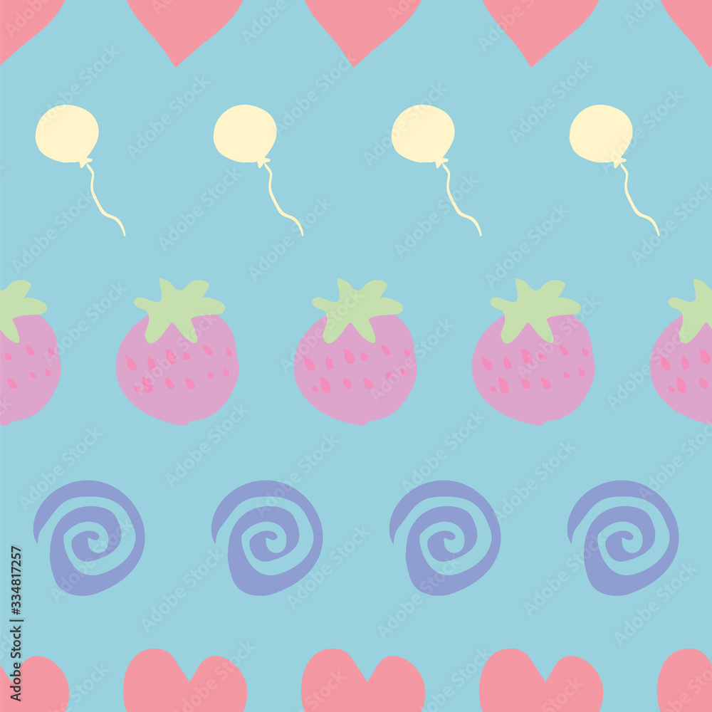 strawberry fruit balloon seamless repeat pattern design strawberry fruit balloon seamless repeat pattern design