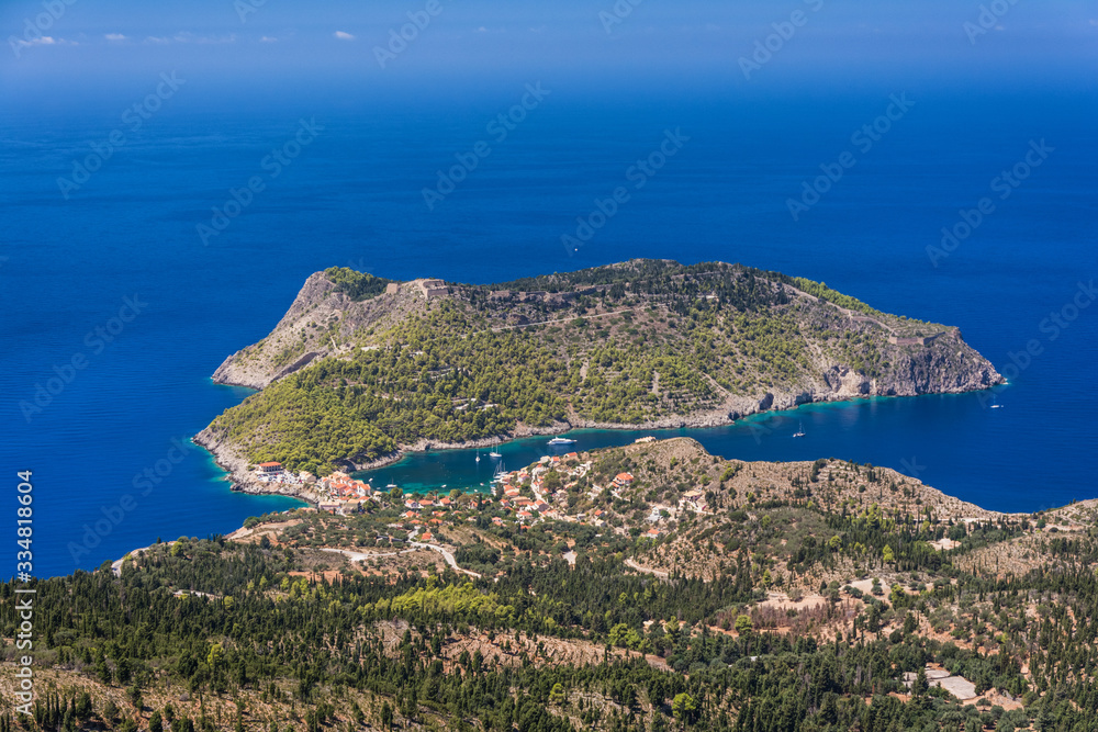 View to Asos village island of Cephalonia