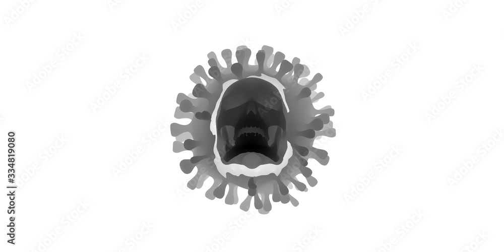 COVID19 deadly virus Novel Coronavirus SARS-CoV-2, 3d render illustration COVID19 deadly virus Novel Coronavirus SARS-CoV-2, 3d render illustration