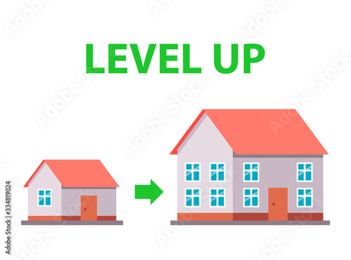 moving to a new house. improvement of housing conditions. flat vector illustration.