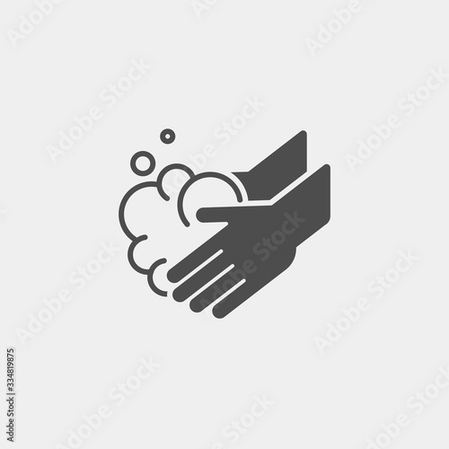 Hand wash flat vector icon. Clean hands flat vector icon