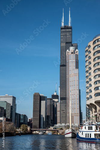 Willis tower behind the 311 South Wacker Drive