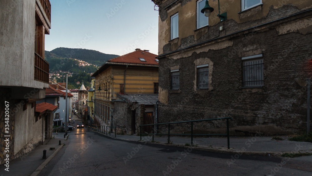Old Town's Old Town In the Evening Twilight in Sarajevo