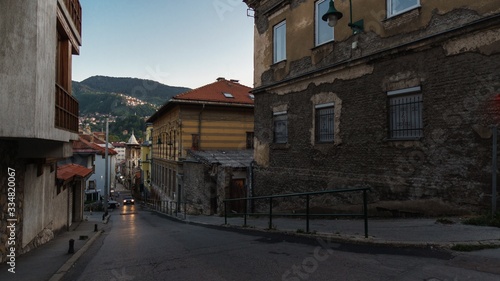 Old Town's Old Town In the Evening Twilight in Sarajevo
