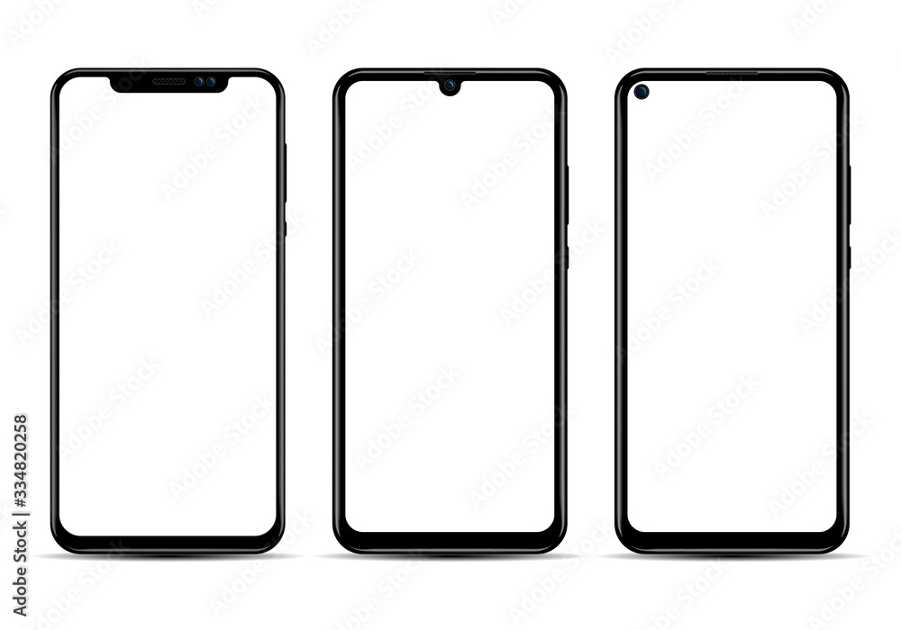 Realistic smartphone, isolated on a white background. Realistic smartphone, isolated on a white background.