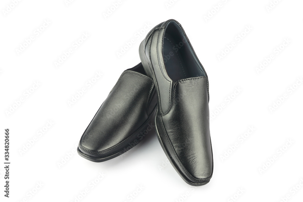 Black leather elegant shoes on gray background
Black leather elegant shoes on gray background