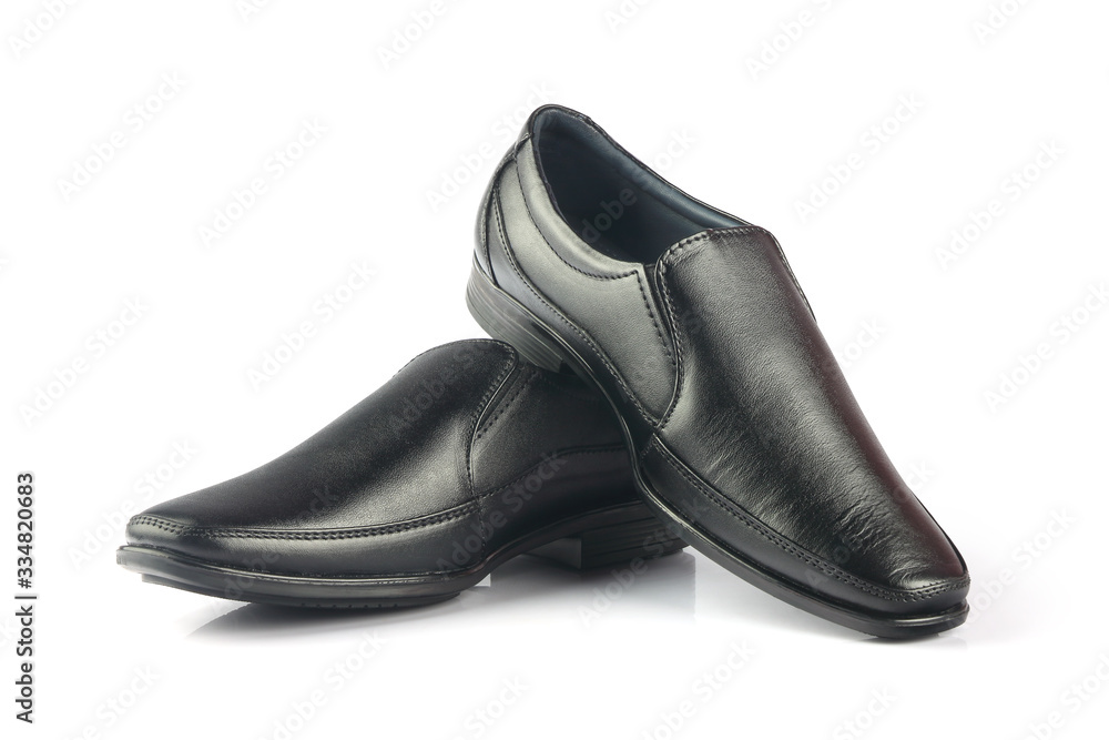 Black leather elegant shoes on gray background
Black leather elegant shoes on gray background