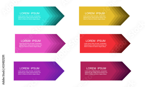 Vector colored bright banners set, infographic elements