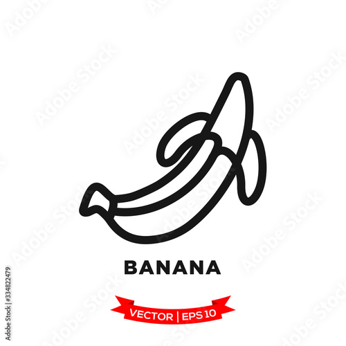 banana icon in trendy flat style
