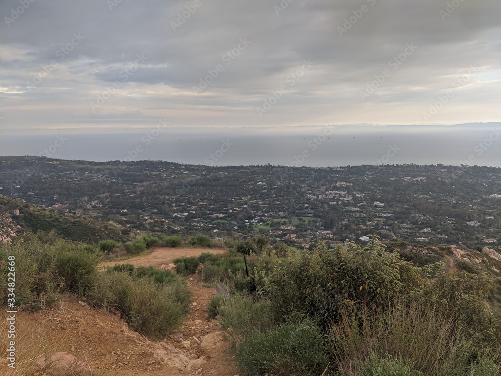 Santa Barbara California hiking hills mountain view ocean