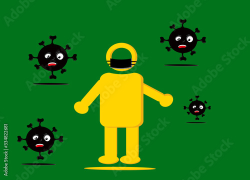 Ilustration vector graphic of Corona virus vector, Corona virus in Wuhan, Simple China virus vector, Fight corona, stopping corona virus.
