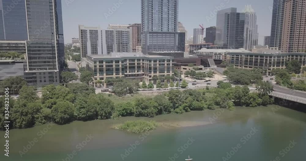 panorama view of Austin Texas cityscape and river panorama view of Austin Texas cityscape and river
