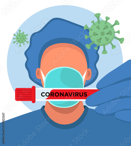 Doctor with corona virus blood sample
