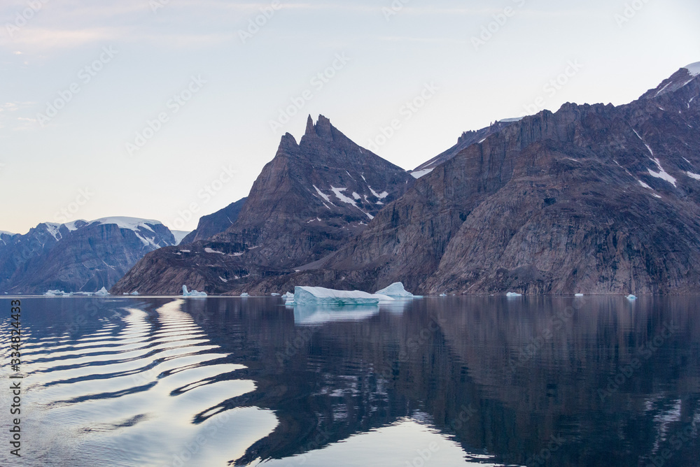 Landscape with rocks in Greenland at summer time.