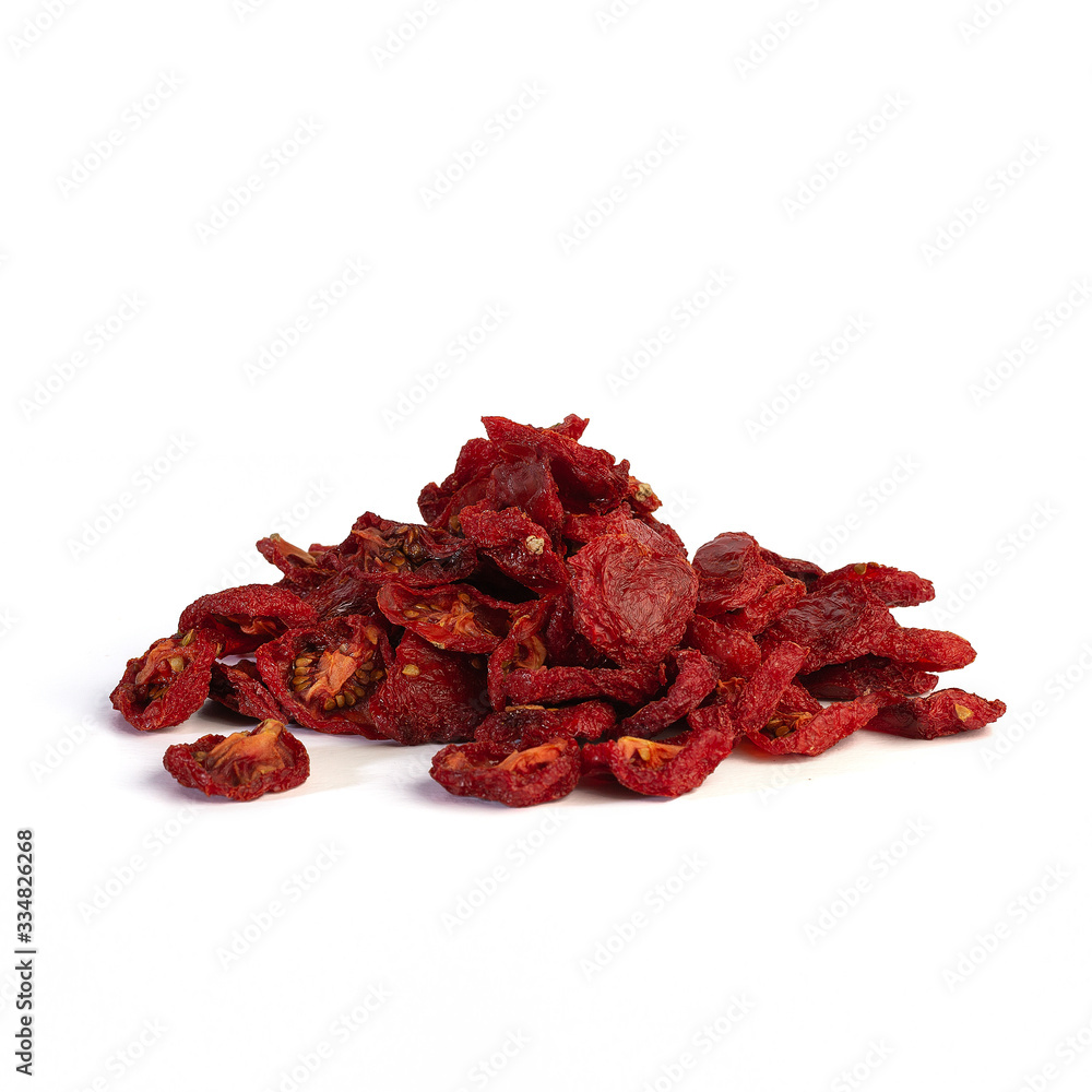 Sun dried tomatoes isolated on white with smooth shadow. Infinite depth of field Sun dried tomatoes isolated on white with smooth shadow. Infinite depth of field