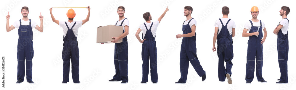 in full growth. skilled handyman isolated on white. in full growth. skilled handyman isolated on white.