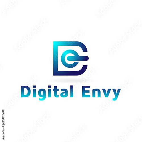 Letter Digital technology vector letter DE logo inspiration