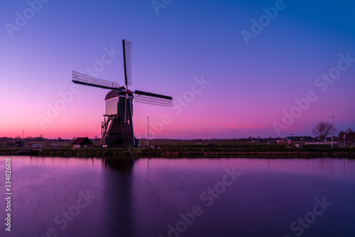 Sunset at a Dutch windmill
