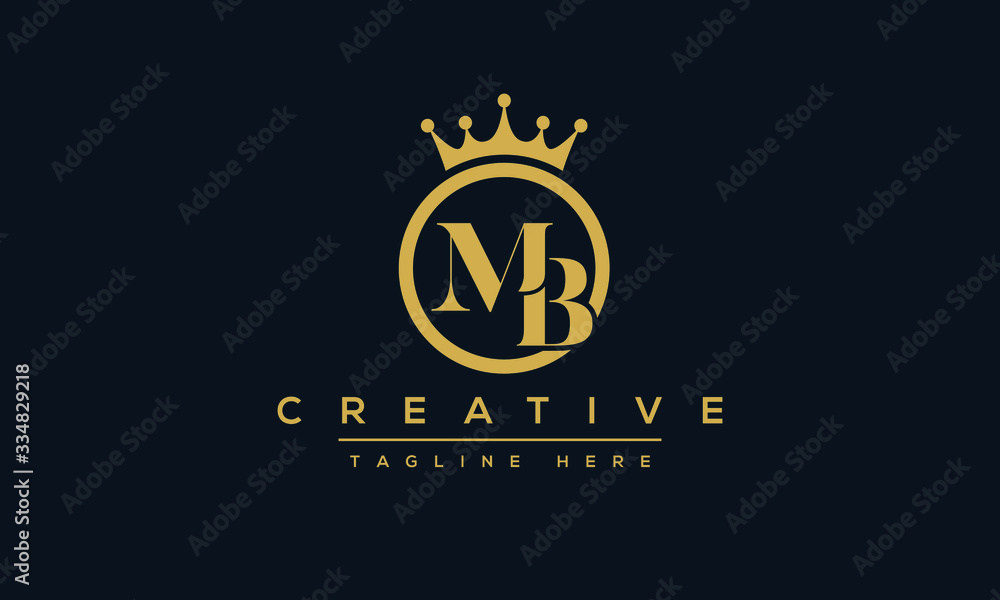 MB royal Logo Design Template Vector monogram. Modern letters MB. MB royal Logo Design Template Vector monogram. Modern letters MB.