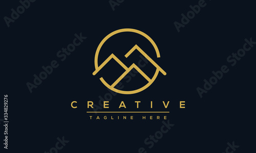 Mountain logo design. Landscape nature hills symbol icon template vector.