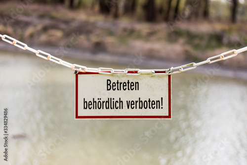 do not enter sign on fence