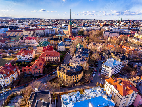 Ariel view of Helsinki old town, Finland. photo