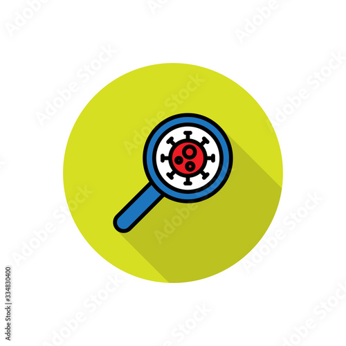 coronavirus detection infection laboratory line icon, vector illustration
