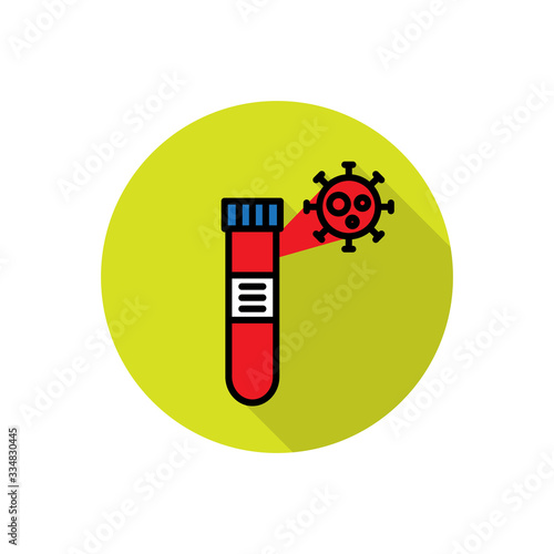 coronavirus detection infection laboratory line icon, vector illustration