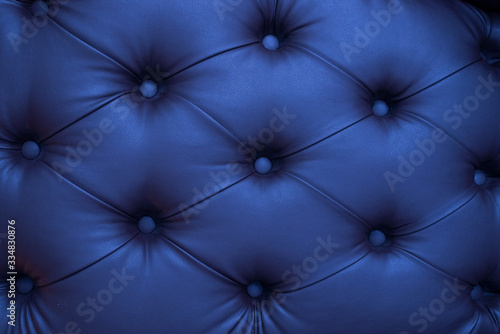 luxury blue leather sofa background texture close up