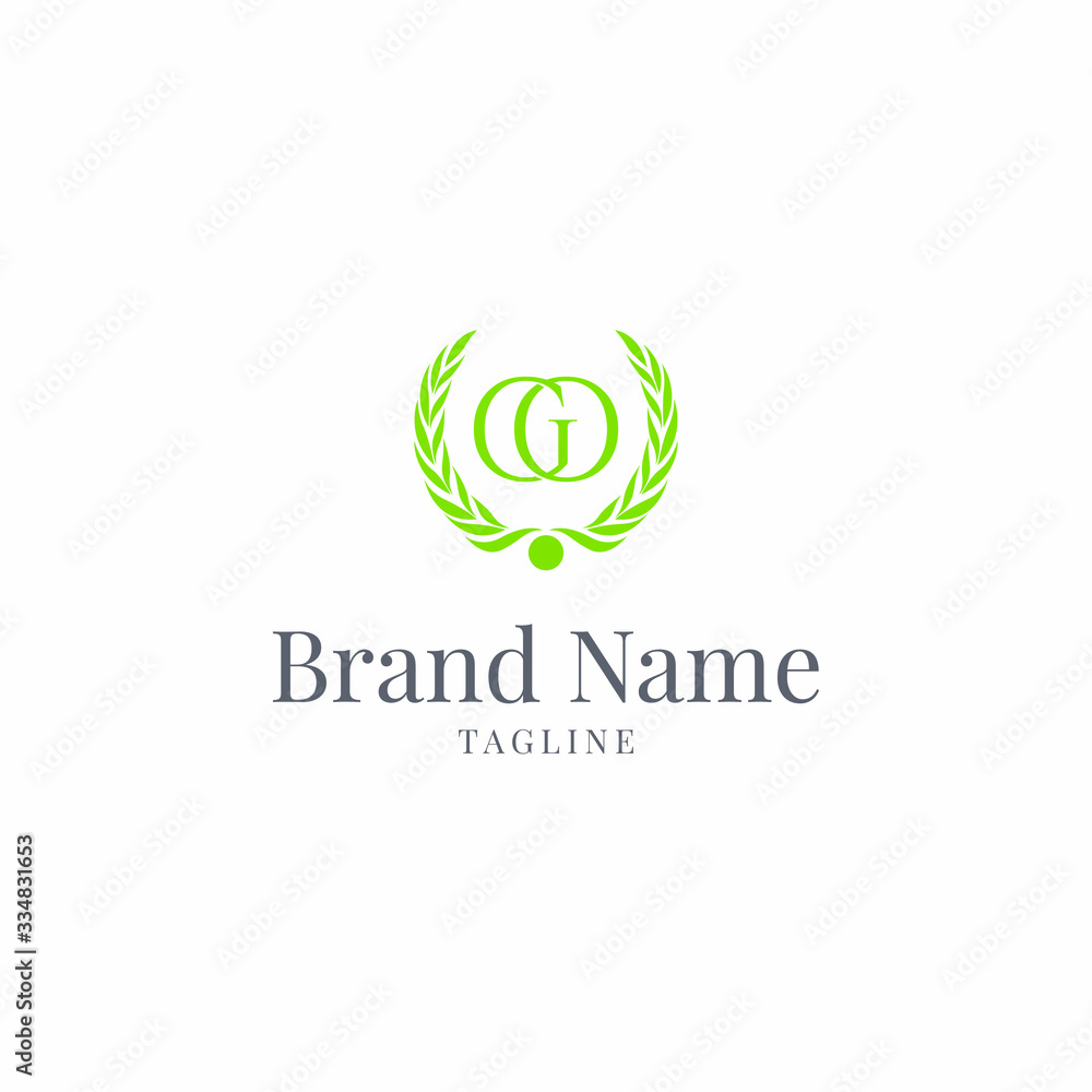 Wheat GO elegance luxury logo eco green